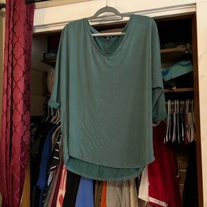 Tresics Teal V-Neck Blouse